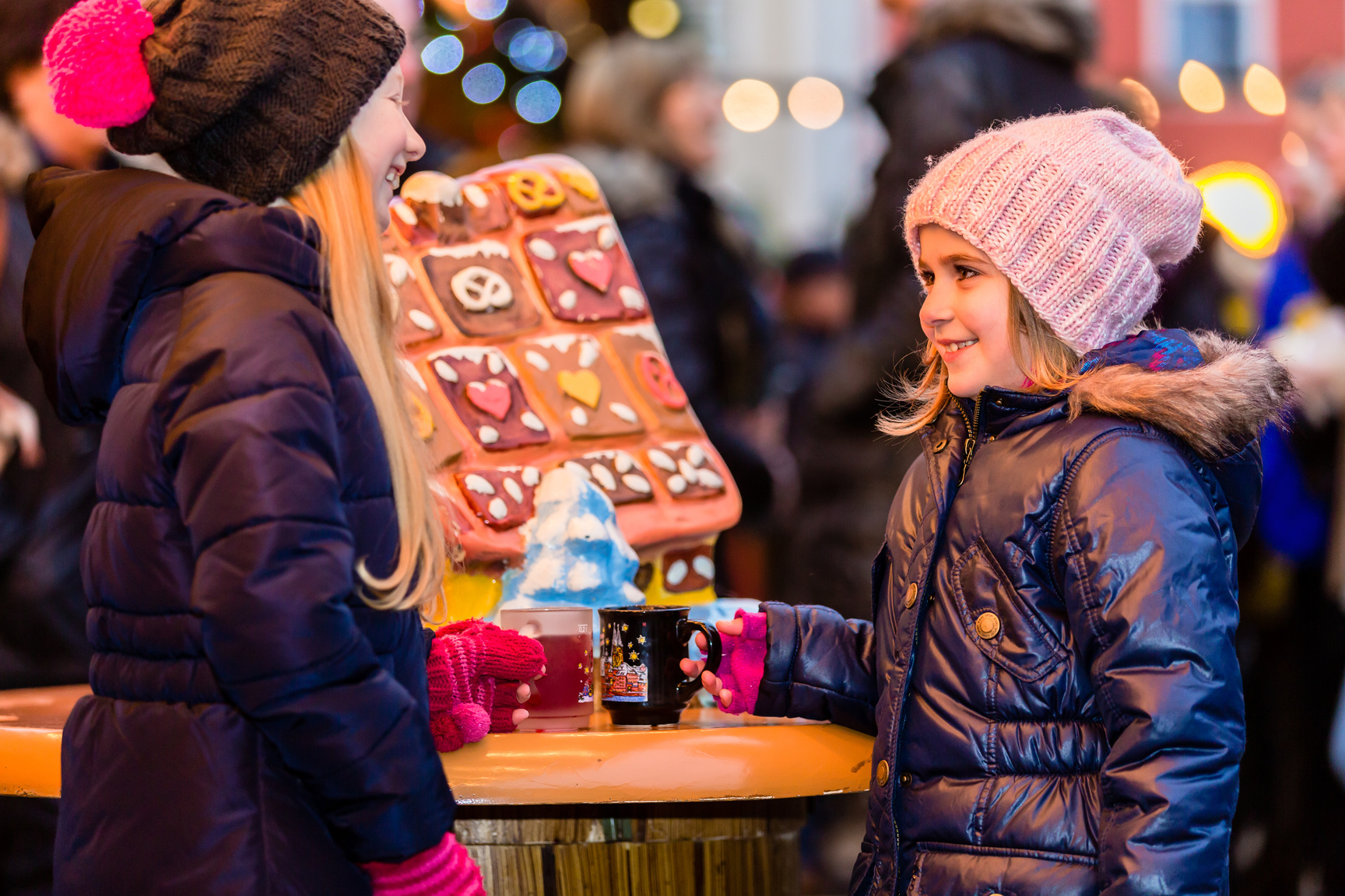 Children on Christmas Market with Gingerbread